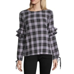 NEW Liz Claiborne Scoop Neck Long Sleeve Blouse